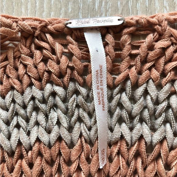 Free People Desert Moon Crochet Open Knit Striped Sweater Size XS - Picture 7 of 11